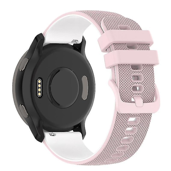 Klokkestropper for Garmin Vivoactive 4/Garmin Forerunner 255 klokkebånd Grid Texture erstatningsklokke Pink White I Garmin Forerunner 255