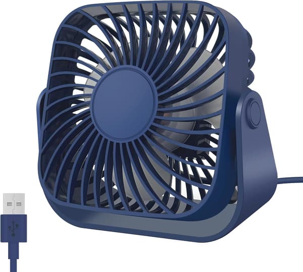Bordventilator - 3 hastigheder Bordventilator 360° rotationsjustering (blå)