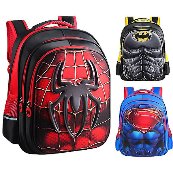 Hämähäkkimies Batman 3D kolmiulotteinen kova kuori oppilaan reppu A