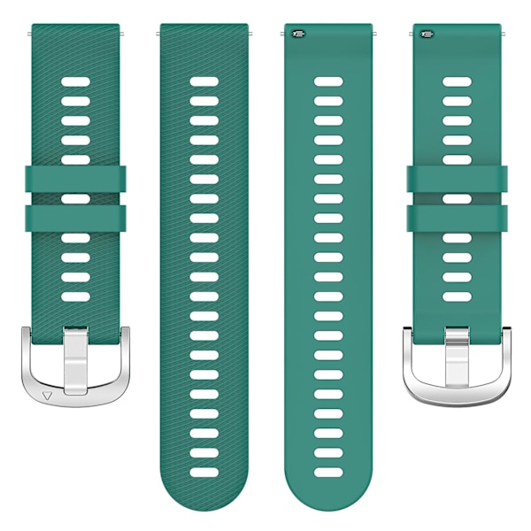 For Garmin Forerunner 265 Silikone Urrem 22mm Krydsstribet Blød Sport Udskiftningsurrem Dark Green