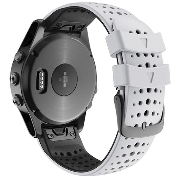 Garmin Fenix 6 -silikoniranneke White Black