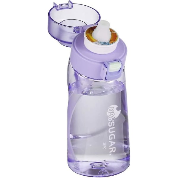 Fruktdoft luktande vandflaska med sukker, BPA-fri og läcker gymflaska idealisk for fitness og udendørs(650 ml) Purple 500ml