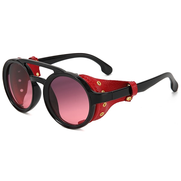 Steampunk solbriller, rund sidemesh, sideskjold (04)
