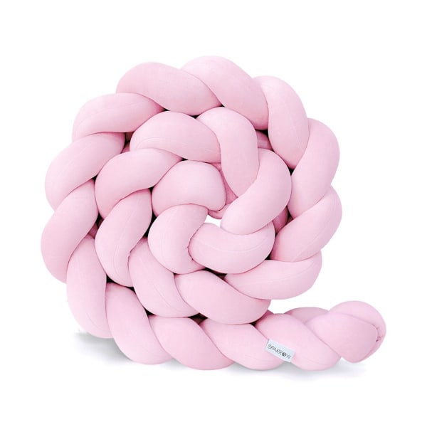 3M Spjälsängskudde, Sammet Baby Skydd Spjälsängsskydd Fläta (Rosa)