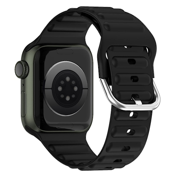 Håndleddsstropper for Apple Watch Ultra 49mm/SE/SE (2022) 44mm/Series 8/7 45mm/6/5/4 44mm/3/2/1 42mm Wave Black, Black A Apple Watch Ultra 49mm