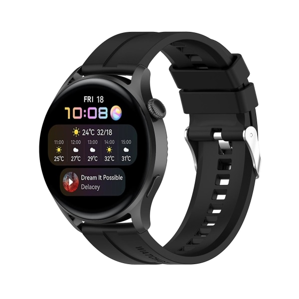 For Huawei Watch 3 / 3 Pro silikonklokkebånd Black