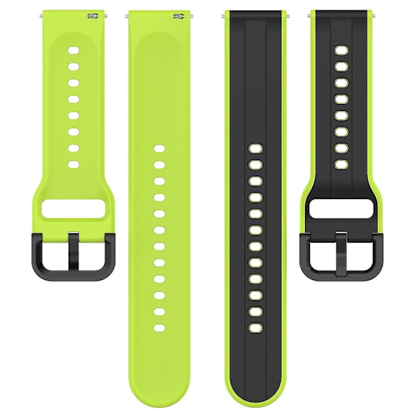 Til Samsung Galaxy Watch Active2 44mm 40mm Sport Remme Dobbelt 20mm Silikone Udskiftningsrem Black, Black Lime L Samsung Galaxy Watch A