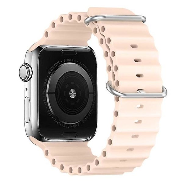 Rem för Apple Watch Ultra Band 49mm 44mm 40mm 45mm 41mm 42mm 45 Mm Watchband Silikonarmband Iwatch Series 7 8 4 5 6 3 Se 38mm 40mm 41mm light pink