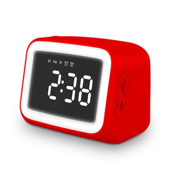 Bluetooth-højttaler Bt511 Spejlur Natlys Fm Stereo (Rød)