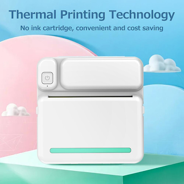 1 printer 1 opladningskabel 1 brugervejledning 5 ruller selvklæbende trykpapir 6 ruller termisk papir (1 rulle er blevet installeret i printeren) pink