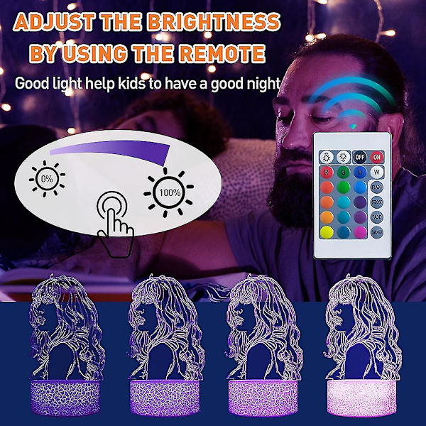 2024 Taylor Swift 3d nattlampa bordslampa med fjärrkontroll och smart touch, 16 färger Dimbar sänglampa Sovrumsdekorationer Swiftie-present