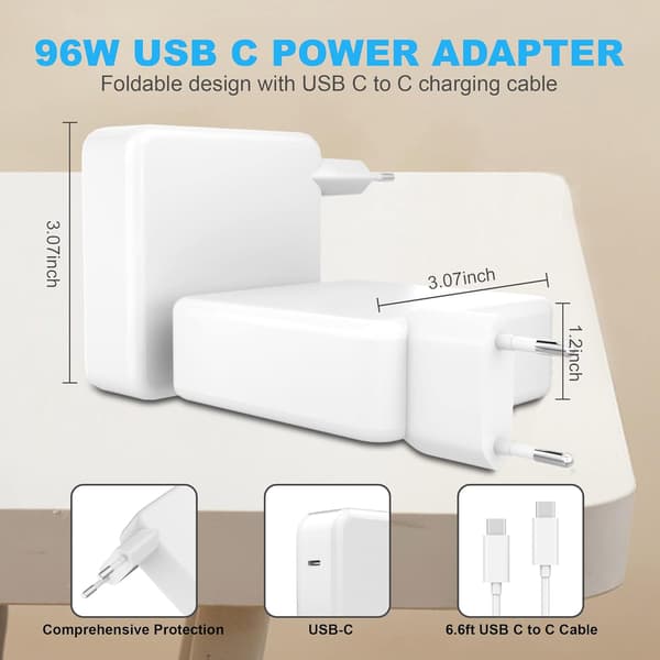 Oplader - 96W Pd Usb-C til Macbook Pro, med 2M kabel