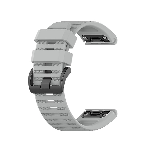 Virallinen tekstuuriranneke Garmin Fenix 6X 26mm:lle muovipainikkeella Grey