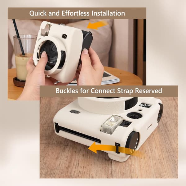 Etui - Til Instax Mini 99 Instantkamera, Silikonecover (råhvid)