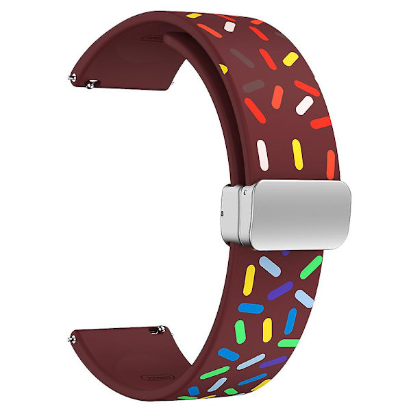 Kuosi silikonirannekkeet Samsung Galaxy Watch6 / Watch6 Classic / Watch 5 Pro / Watch4 Classic - 20 mm:n ranneke Wine Red Rainbow