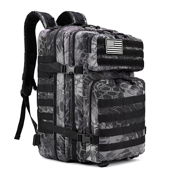 45L Multifunktionell Taktisk Ryggsäck med Stor Kapacitet (Python svart)