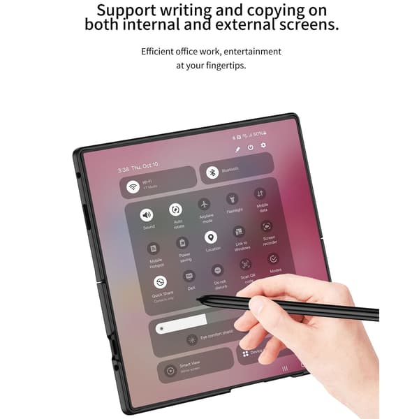 Etui til Samsung Galaxy Z Fold 7, med penn og støtte for håndleddsstropp White