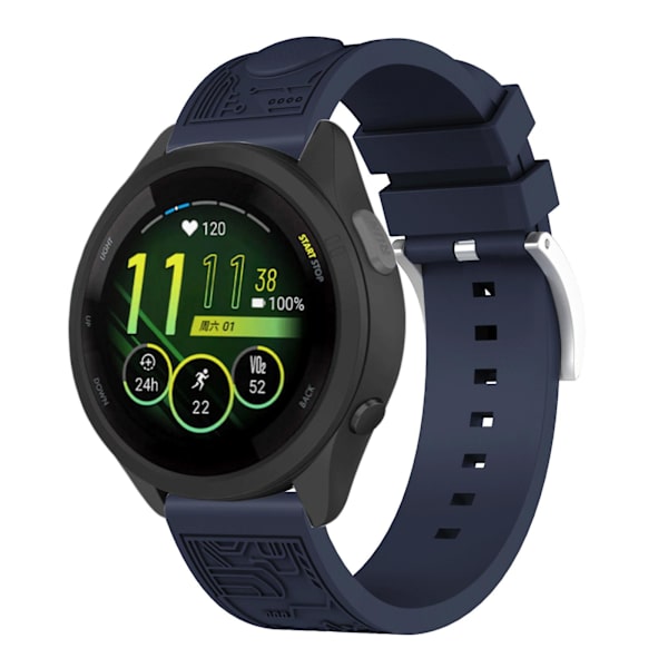 For Samsung Galaxy Watch6 44mm / Huawei Watch GT 3 42mm / Garmin vivoactive 5 Universal 20mm Soft Silicone Watch Band Navy Blue