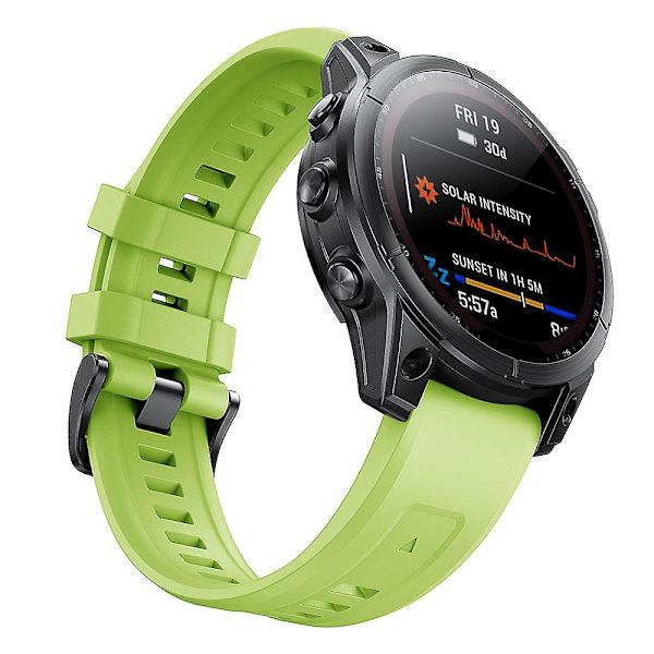 KLB-LWGJ-001 För Garmin Fenix 7 / 7 Pro Remband Ersättning QuickFit 22mm Silikon Armband Green