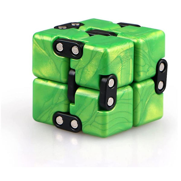 Infinity Cube Fidget Finger Toy Lindra stress och lindra ångest Avstressande leksaker lämpliga för barn och vuxna (grön)