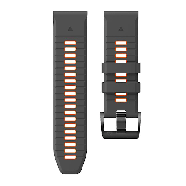 Tvåfärgat ersättningsarmband i silikon till Garmin Fenix 7 Pro / Fenix 7 Charcoal Grey Orange