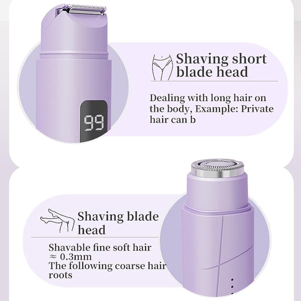 Hårtrimmer 2-i-1, IPX7 Dobbelthodebarberhøvel (Rosa) Pink