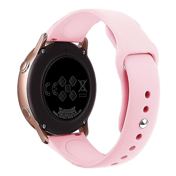 20mm Silikonklokkearmbånd til Samsung Galaxy Watch6 Classic 47mm 43mm Pink