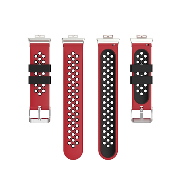 Huawei Watch Fit 18mm silikoninen kaksiväriranneke Red Black