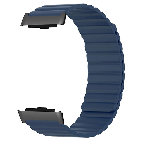 Magnetisk justerbar silikon+metall klokkestropp erstatning for Huawei Watch D Dark Blue