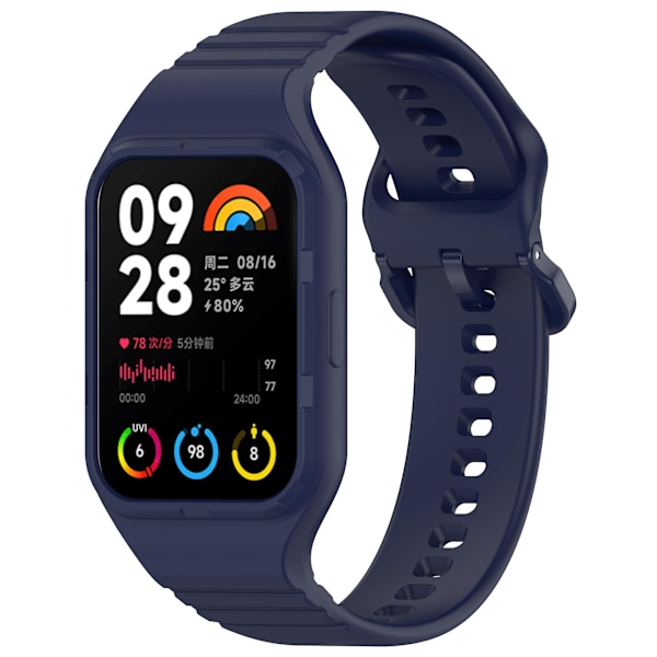 Enkel justerbar klockarmband i flexibelt silikon för Xiaomi Smart Band 8 Pro Navy Blue