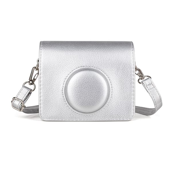 Fodral - För Instax Mini Evo Spegellös Kamera, PU-läder Med Axelrem (Silver)