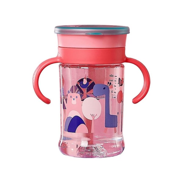 260 ml baby kan roteras Magic Cup Barn läckagesäker 360° dricksvattenflaska (Colo Rose)