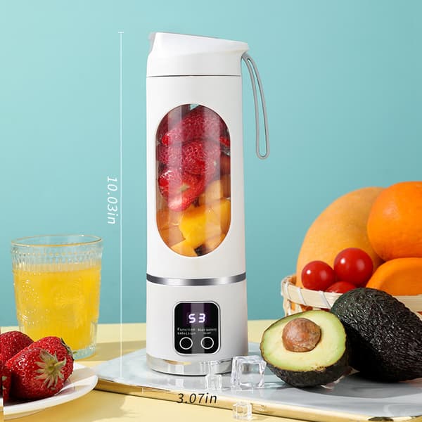 Juicer 16Oz/500Ml Med 12 Rostfria Blad, Flera Hastighetskontroller, 7.4V (Vit)