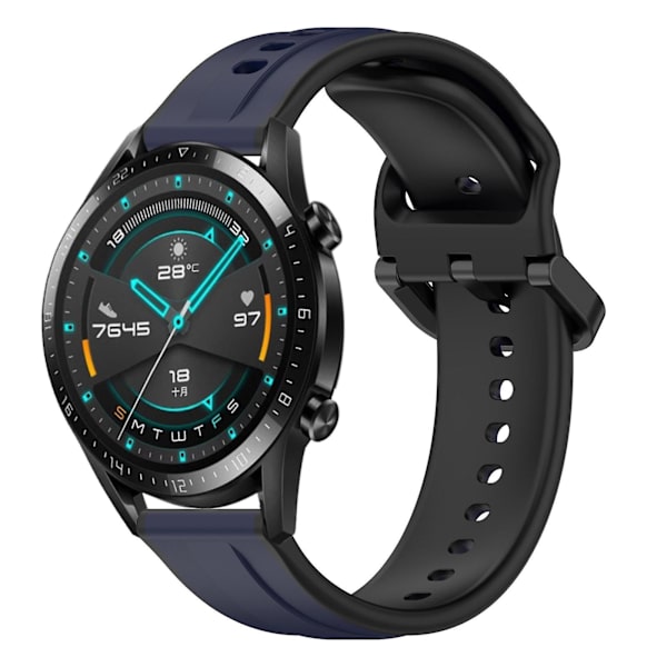 Konveks Loop Silikone Rem Til Huawei Watch GT2 42mm Midnight Blue Black