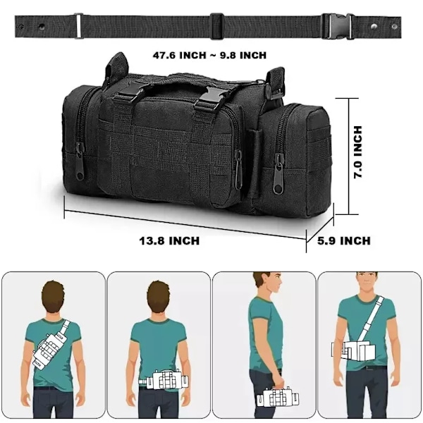 Taktisk midjeväska Molle Pouch Deployment Bag (Svart pythonmönster)