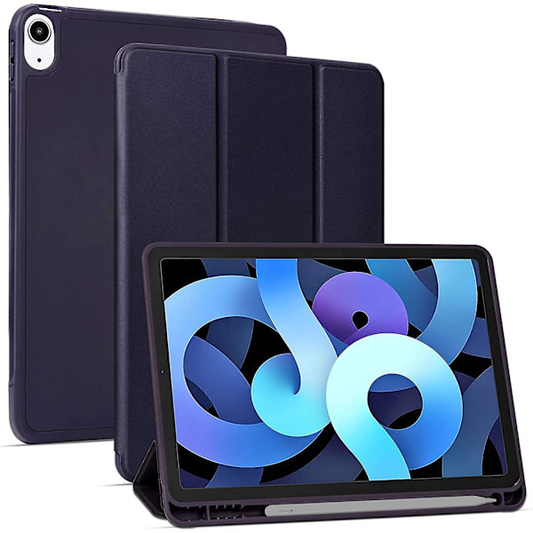 Ipad Air 4 Case 10,9 tum med pennhållare, automatisk väckning/sömn Blue