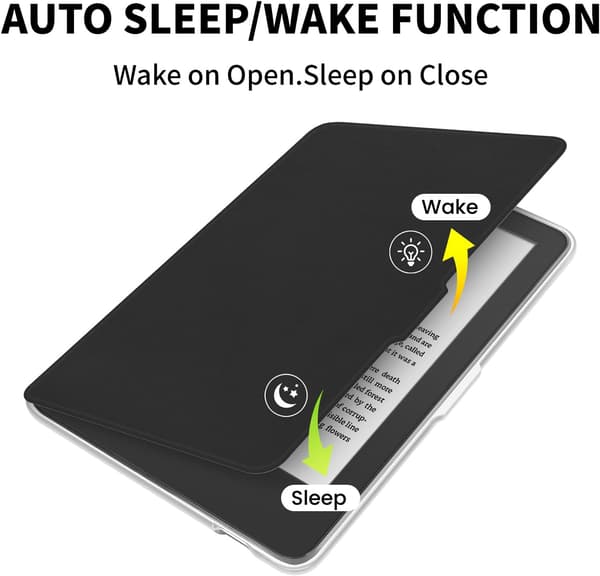 Fodral för 6\" Kobo Clara 2E 2022 utgiven, med automatisk sömn/väckning Black