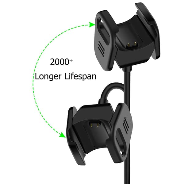 Opladningskabel kompatibelt med Fitbit Charge 4, 2-pak 1m erstatnings-USB-opladningskabel, klipsdock-tilbehør, adapter Fitbit opladerkabel 1 pack