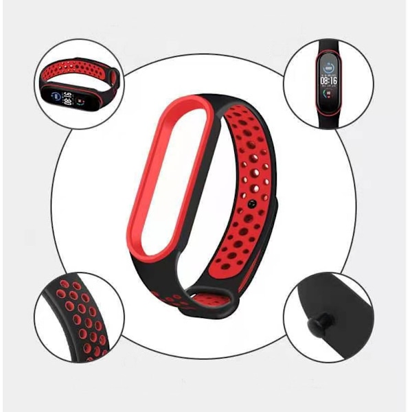 Kaksiväriinen silikoniranneke Xiaomi Mi Band 3/4:lle Pink