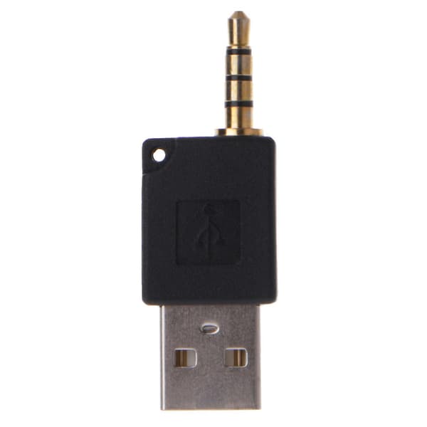 3,5 mm til USB 2.0 han-aux-adapter til Apple til iPod til Shuffle 1. og 2.