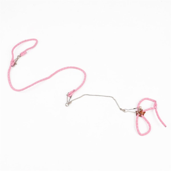 Pieni lemmikki säädettävä pehmeä valjaat talutushihna Lintu Papukaija Hiiri Hamsteri Fretti Rotta Pink
