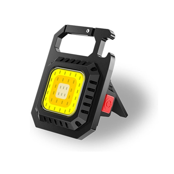 Lille COB lommelygte 500 lumen nøglering genopladelig lille lommelygte 7 lystilstande med foldbart stativ oplukker