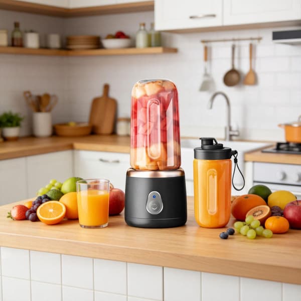 Blender, 10-blad med bärbar kopp, enknappsstart, 400 ml (blå)