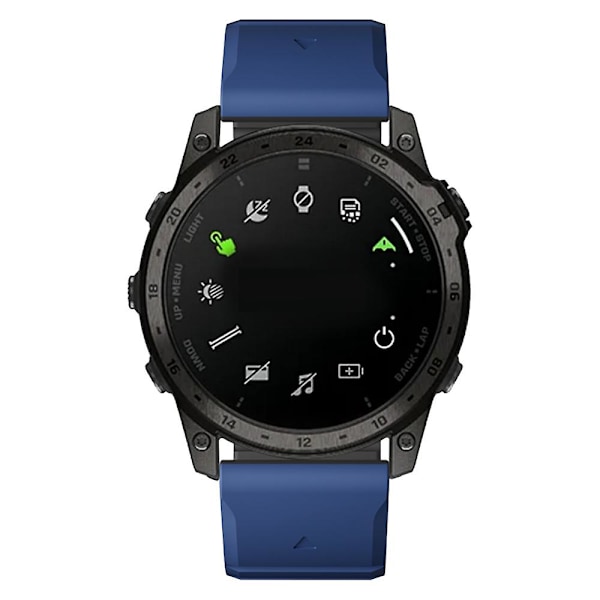 För Garmin Fenix 5 / 5X / 6X / 7X klockarmband 22mm Dual Color Silikon Smart Watch Band Dark Blue  Black