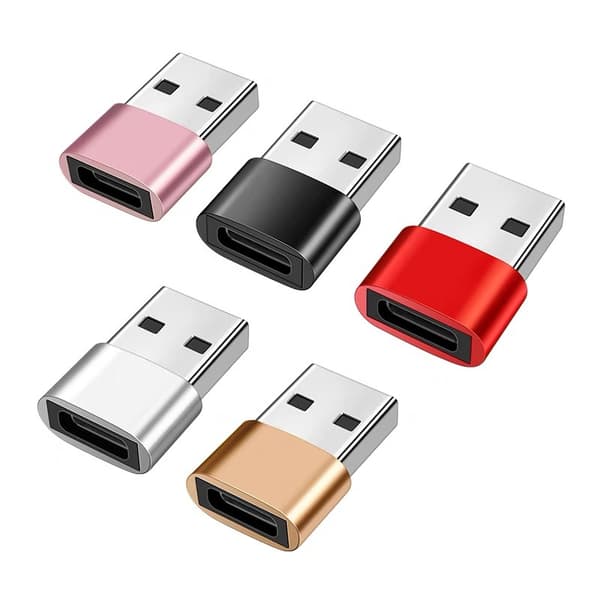Adapter - USB til Type C 2.0 A hann-omformer OTG (5 stk)