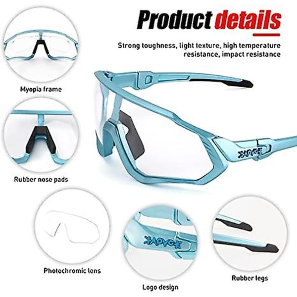 Pyöräilylasit Miesten Photochromic Aurinkolasit Naiset Mtb Maastopyörä Polkupyörä color 4