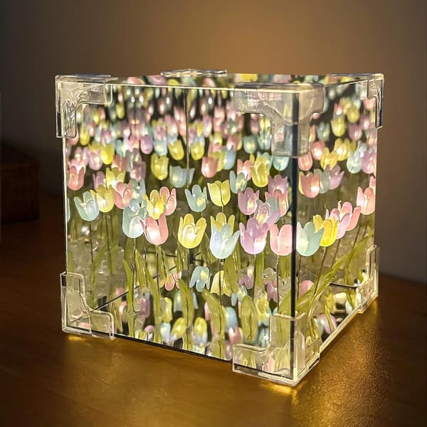 Tulipan nattlys, Led Infinity speillampe (flerfarget)