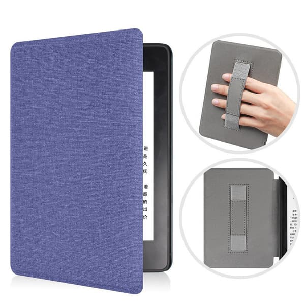 Etui - Til 7 tommer Kindle Paperwhite 12. generation 2024, Auto Sleep Wake, Håndrem (Lilla)