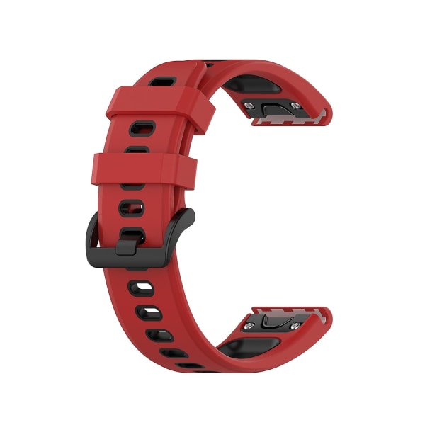 22 mm tofarget silikonklokkerem for Garmin Fenix ​​7 / Epix Red Black