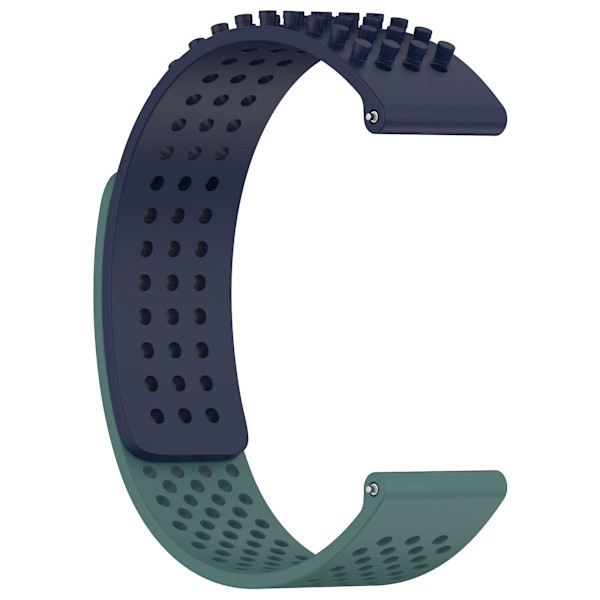 Silikonklockarmband 20 mm Andningsbart klockarmband för Garmin Vivoactive 5/garminactive 5/venu Sq 2 Midnight Blue Olive Green